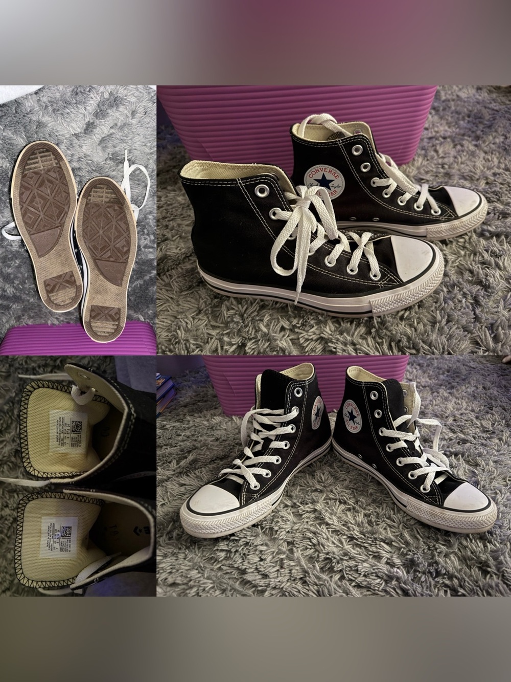 Converse Black and White High Top Sneakers